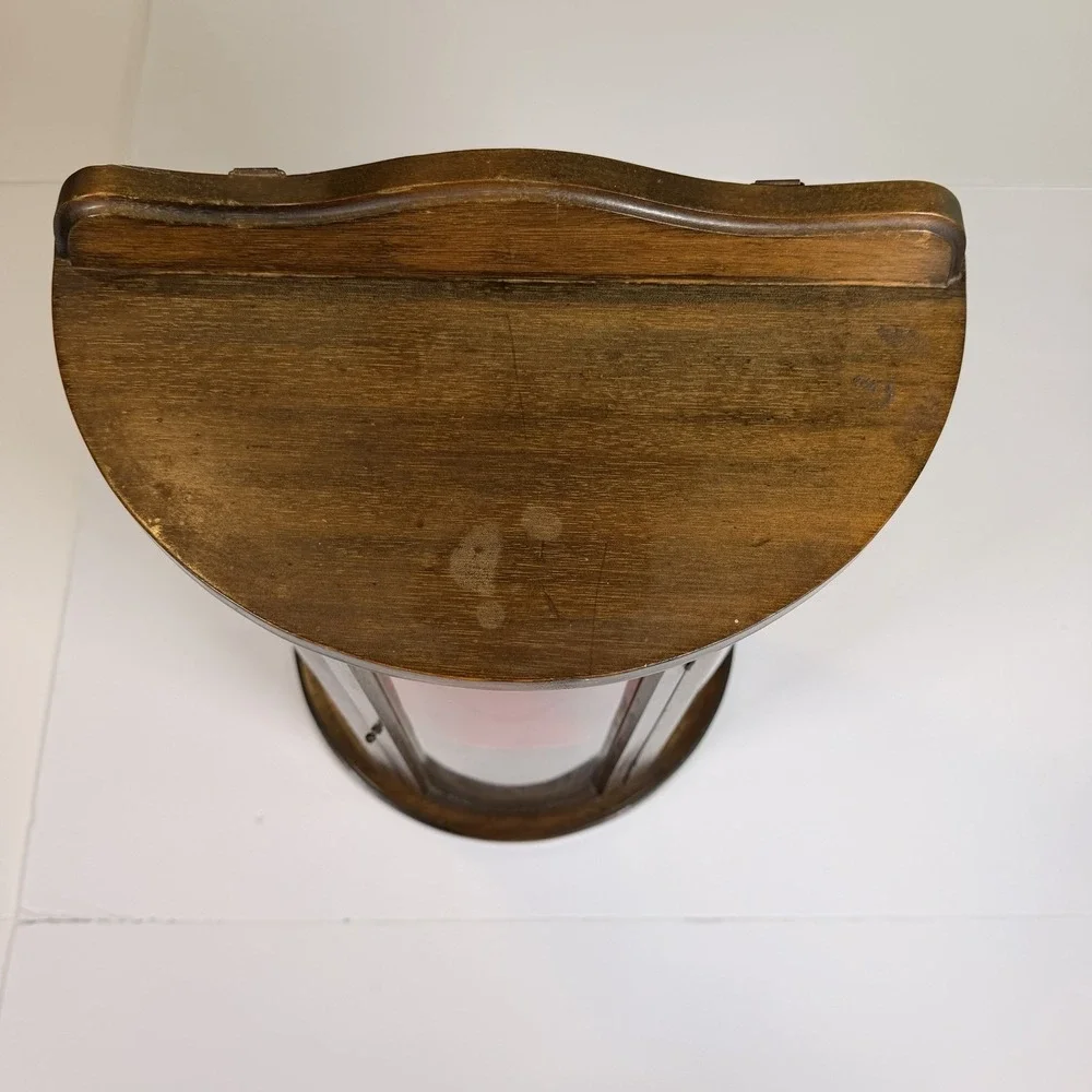 Curved Glass Solid Wood Curio Cabinet Wall Mount Display Case 19x12 Small Unique